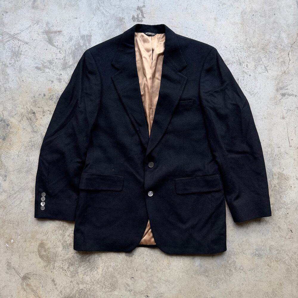Vintage Kenneth Downs 100% Camel Hair Black Blazer 80s USA